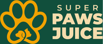 A green banner with yellow paw prints and the words " super panda junior ".