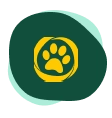 A green and yellow circle with a paw print in it.